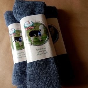 Gentleman's Loosetop Alpaca Socks Denim Blue